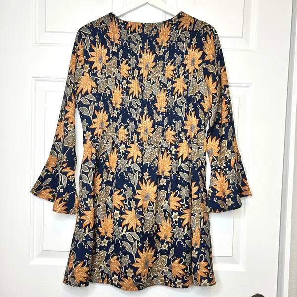 TULAROSA Audrey Floral‎ Print Smocked Bell Sleeve Mini Dress Size S - Image 5