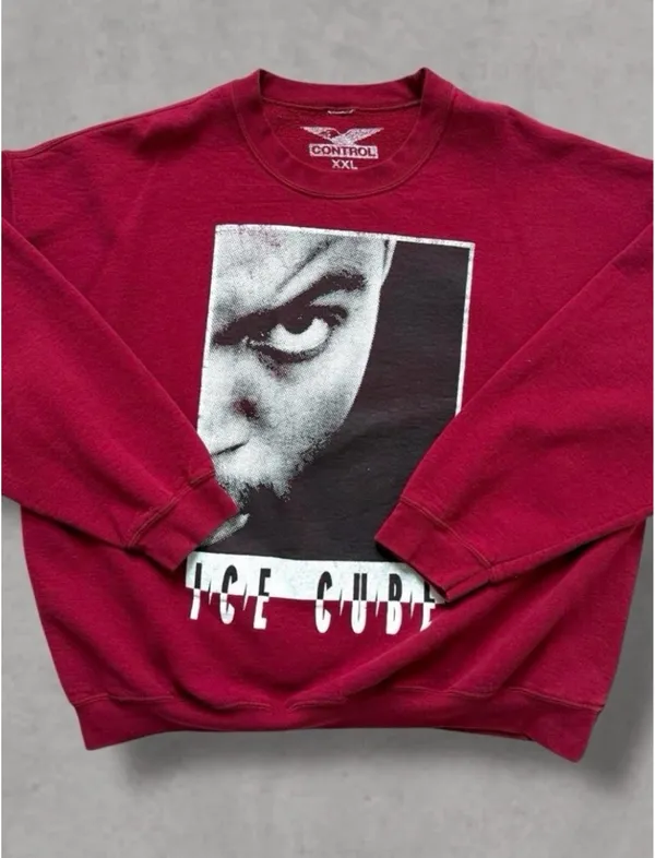 Vintage 90s Ice Cube Red Crewneck Sweatshirt - Image 3
