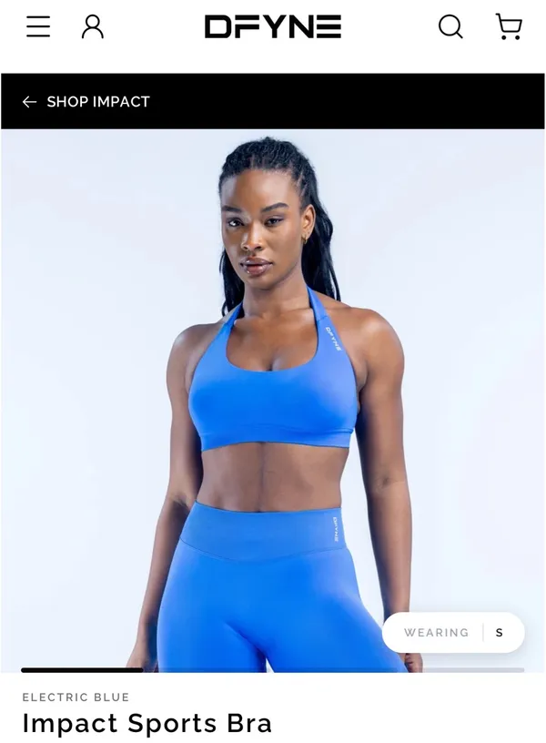 DFYNE Impact Halter Sports Bra | Light Rose Pink | Small - Image 3