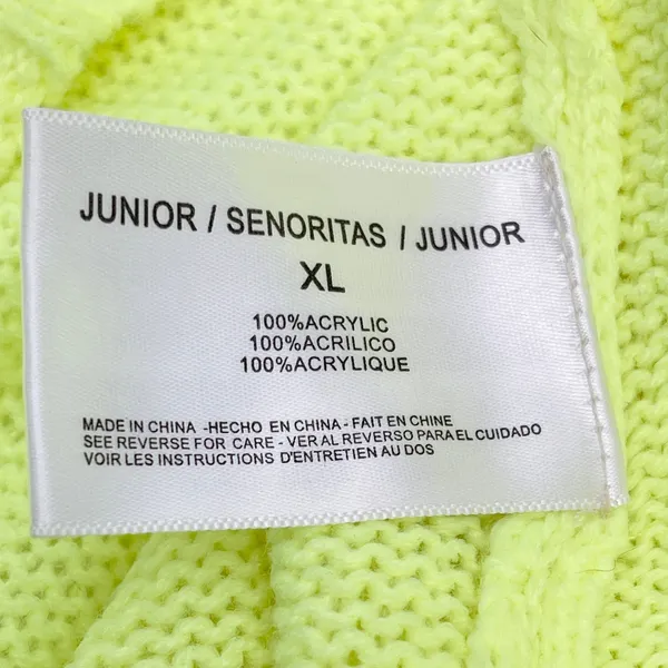 LEI Neon Yellow Sweater XL French Bulldog Dog Graphic Knit Dopamine Kitsch Twee - Image 8