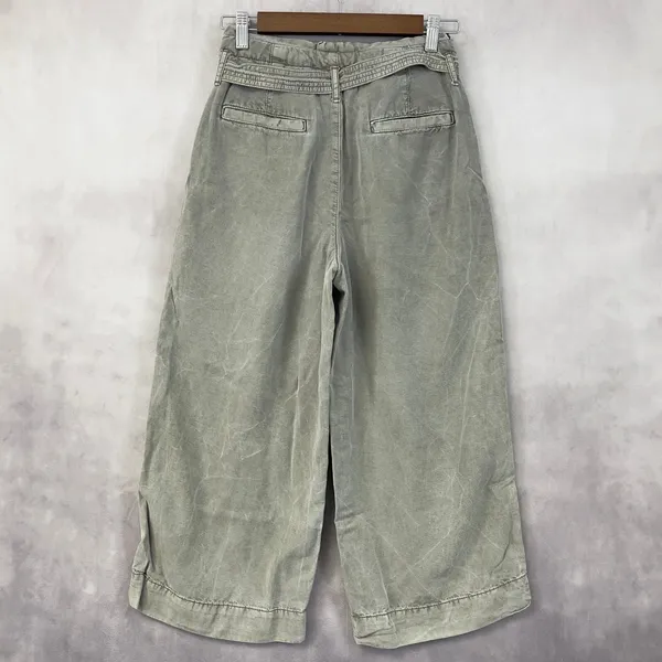 AEO Wide Leg Crop Pants Women Size 0 Indie Boho Earthy Utility Coastal Urban‎ - Image 4