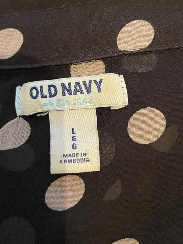 Old Navy Black Polka Dot Dress. Size L - Image 13