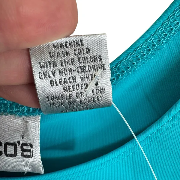 Chico's NWT Blue Nylon Scoop Neck Stretchy‎ Lightweight Tank Top Size Medium - Image 5