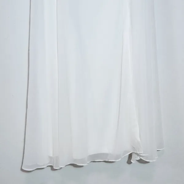 Lulus White Chiffon Tie-Sleeve Wedding Dress NWT Size Small White Formal Dress - Image 6