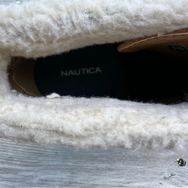 Women's Nautica Camel Suede Ankle Boots Wedge Heel‎ Size 10 - Image 7
