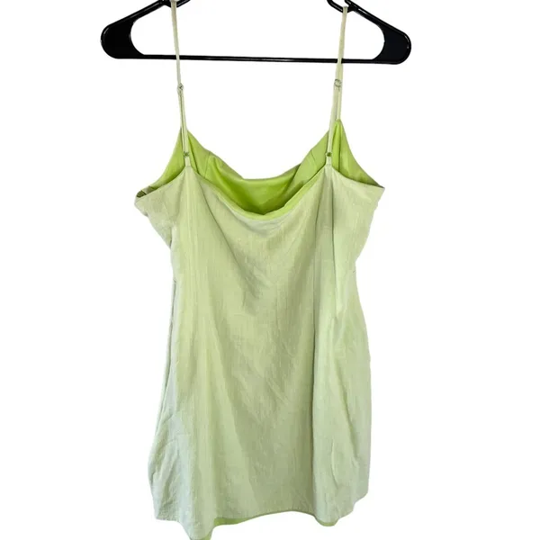 Nasty Gal Lime Green Linen Blend Mini Dress size 10 - Image 13