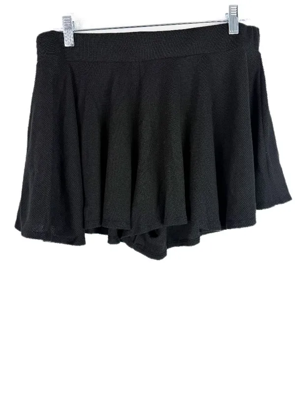 NWT Lulus Expert Chiller Black Waffle Knit Shorts Flowy Size XL NEW - Image 2