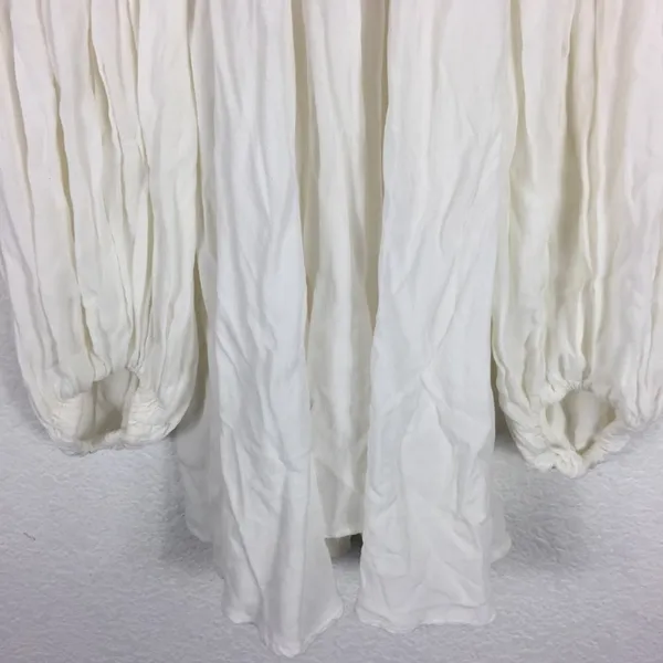 Free People Drift Away White Cold Shoulder Balloon Sleeves Tunic Dress Medium - Image 9