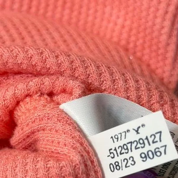 American Eagle Waffle Knit Ribbed Mockneck Cropped Long Sleeve Shirt Coral Small - Image 5