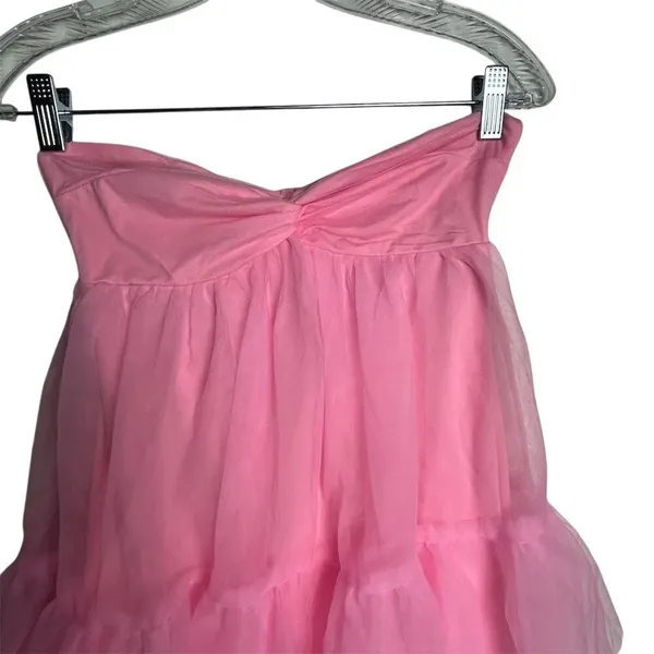Beginning Boutique Pink Strapless‎ Tulle Mini Dress Size 2 Party Cocktail - Image 5