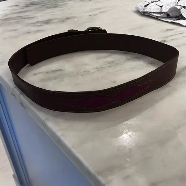 BELT IN WET LEATHER Brown - Image 2
