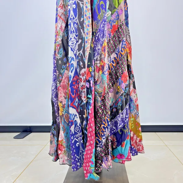 $585 NWOT Johnny Was Treble Bias Floral Sleeveless Maxi Dress Size L Multicolor - Image 3