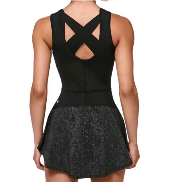Lululemon Serene Stride Dress Skort Black Sz 6 Tennis Pickleball Run Reflective - Image 2