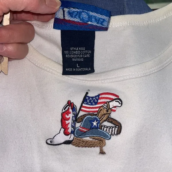 80s 90s vintage western cowboy cowgirl rodeo patriotic blouse shirt set - Image 13