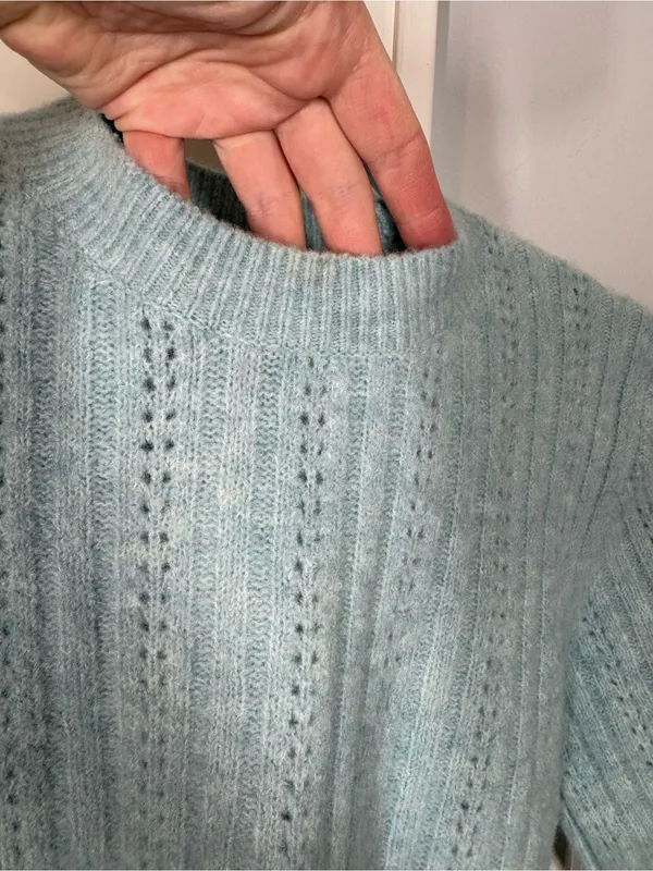 Madewell Cloudsoft Charm Stitch Hazel Sweater Tee xxs mint Blue Preppy juniper - Image 7