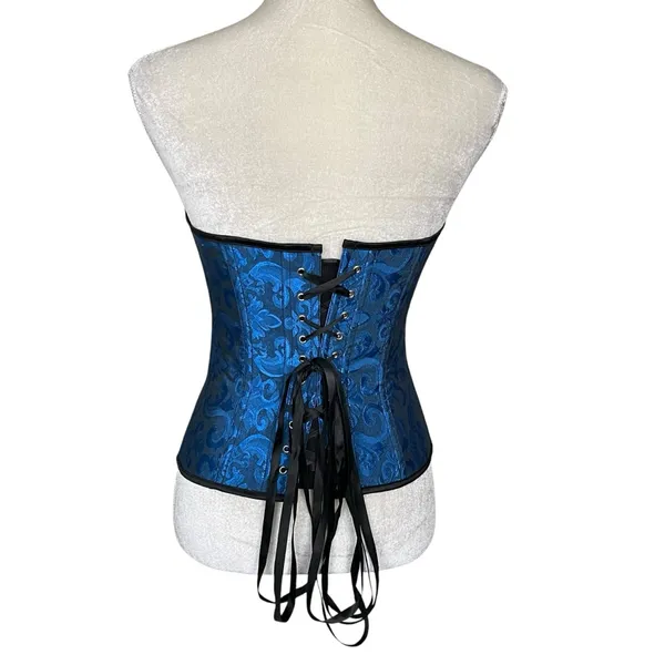Corset Hour Glass Waist Training Women’s Size M Blue Costume Coquette - Image 3