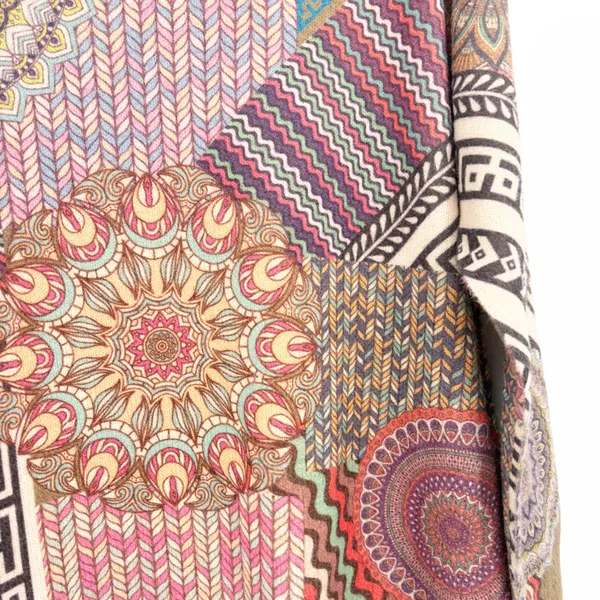 YesNo Womens Patchwork Earthy Mandala Boho Artsy Cotton Wool Knit Sweater Size M - Image 3
