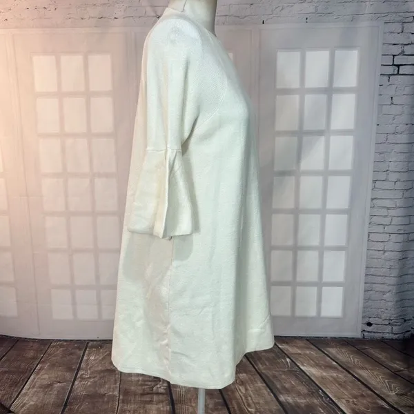 Moth Anthropologie NWT cream Flare sleeve Sweater shift Dress Size Large - Image 10