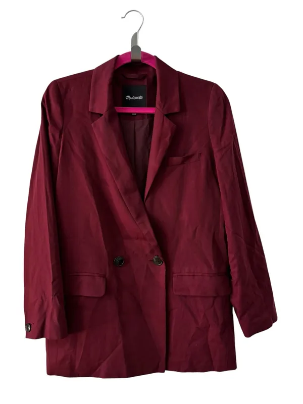 Madewell Caldwell Cabernet Oversized Double Breasted Blazer Size Small - Image 3