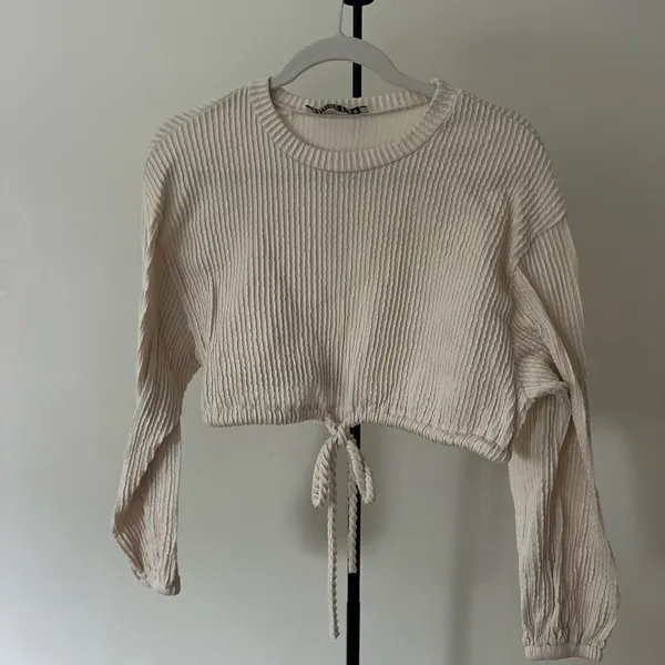 Cream Ribbed Top - Image 2