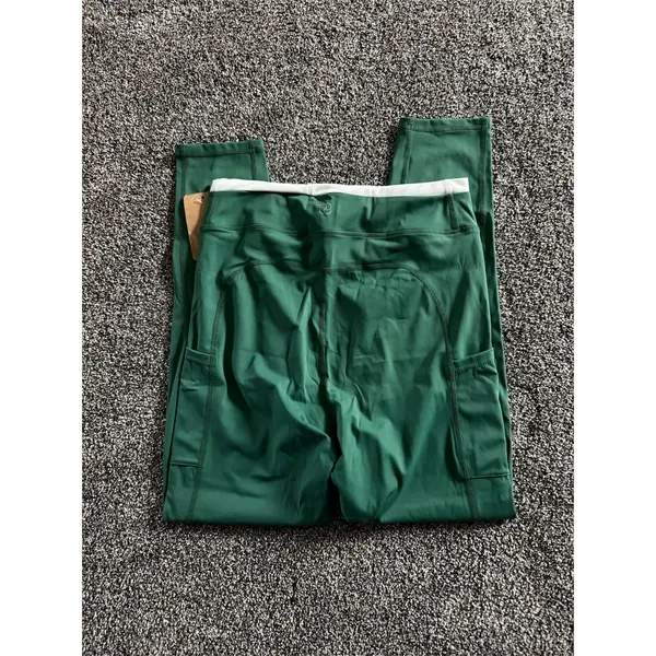 Berlook Leggings Womens Size L Evergreen Green High Waisted Side Pockets - Image 4