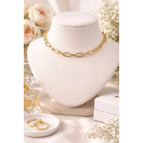 Loren Stewart x Curateur Gold Paperclip Chain Toggle Necklace 15" or Bracelet - Image 9