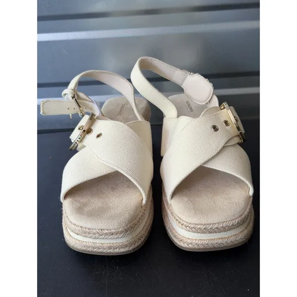 Sonoma Good for Life Gold Buckle Women 9‎ Platform Canvas Sandals U - Image 4