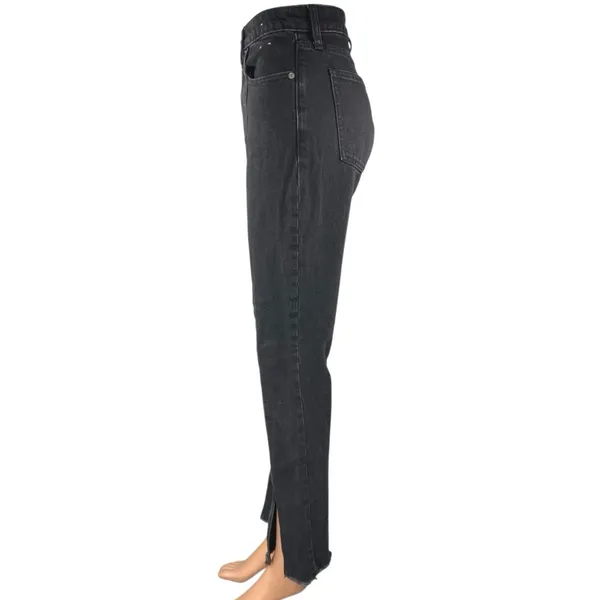 Abercrombie & Fitch Black High Rise Skinny Flared Split Hem Denim Jeans Pants 27 - Image 2