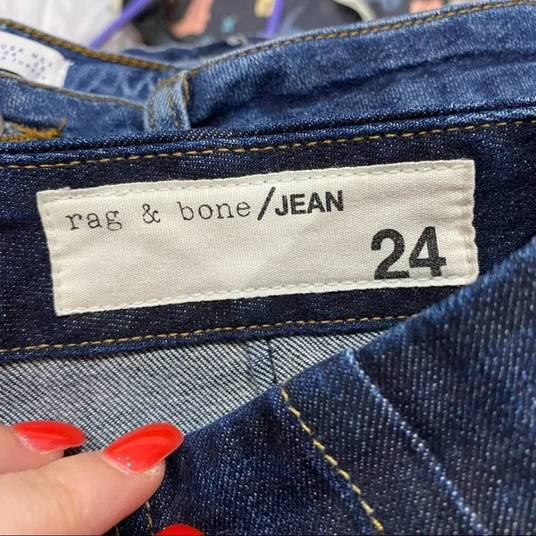 Rag‎ & Bone / JEAN High Rise Denny Cropped Jeans Dark Rinse Casual Size 24 - Image 8
