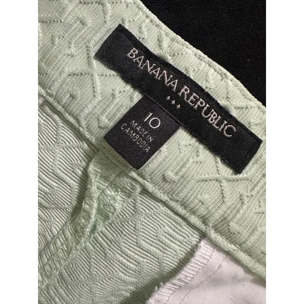 Banana Republic Womens Mint Green Textured Jacquard Shorts Geometric‎ Size 10 - Image 5