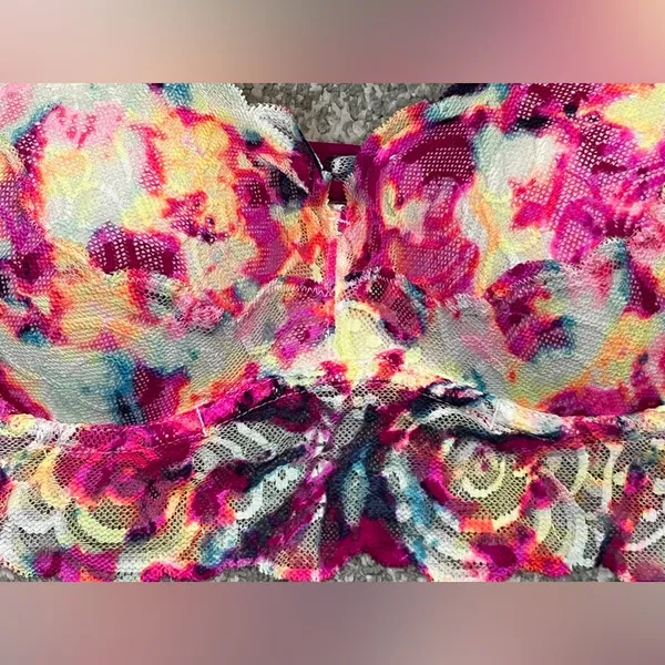 Victoria's Secret PINK multicolor lace push-up bralette Size S 34 A-C 32 C-D - Image 3