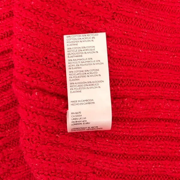 Anthropologie MAEVE Solid Red Shaker Knit Sweater Mockneck Pullover Fleck Medium - Image 11