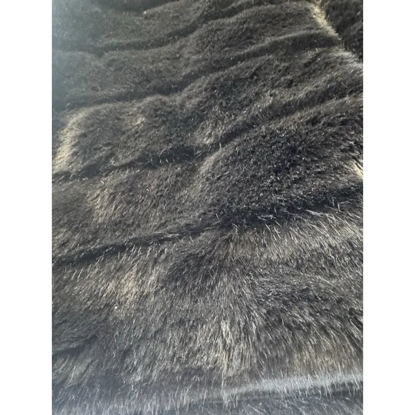 Talbots Black Faux Fur Ribbed Open Front Vest Women's size Small - Image 6