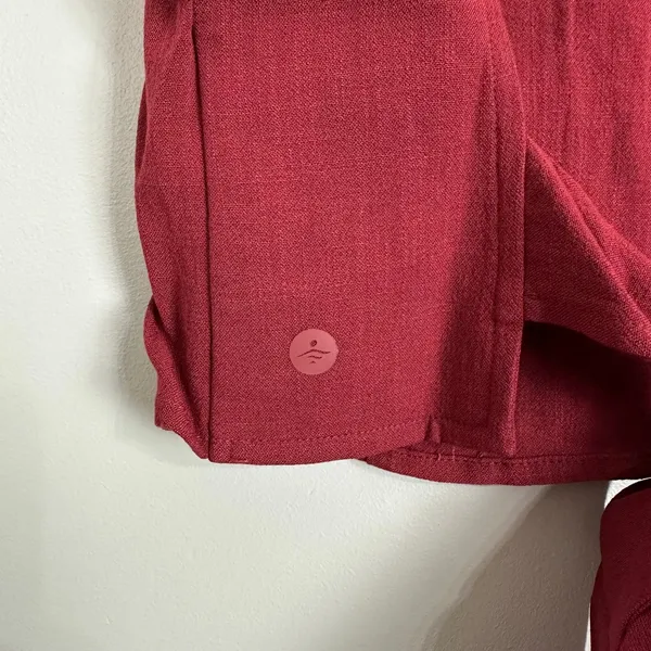 Halara Open Tie Back Burgundy Rayon Athletic Top Size Small Yoga Pilates - Image 9