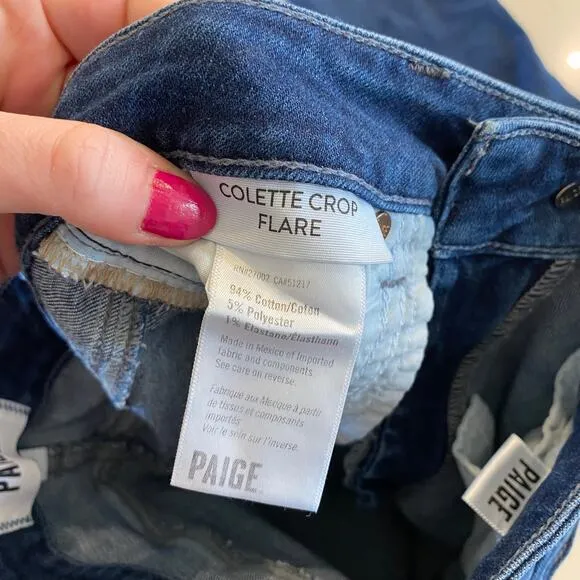 Paige Colette‎ Crop Flare Jeans in Mai Tai size 24 - Image 8