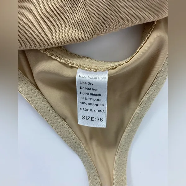 Defitshape Women’s Beige size 36/Large Backless Stretchy Seamless Bodysuit NWOT - Image 3