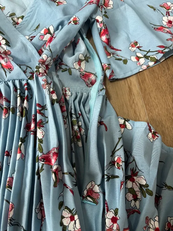 Prettylittlething Blue Floral Dress - Size 2 - Image 6