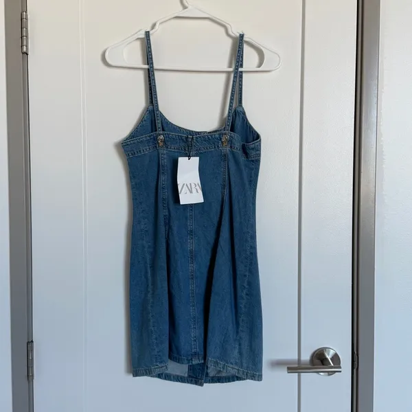 Zara Blue Denim Button-Down Dress - Image 2