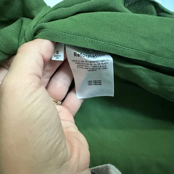 Reformation Karen Wrap Dress‎ in Moss NWT S - Image 7