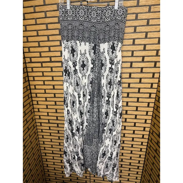 Free People Black And White Boho Strapless‎ Maxi Dress Size Small - Image 2