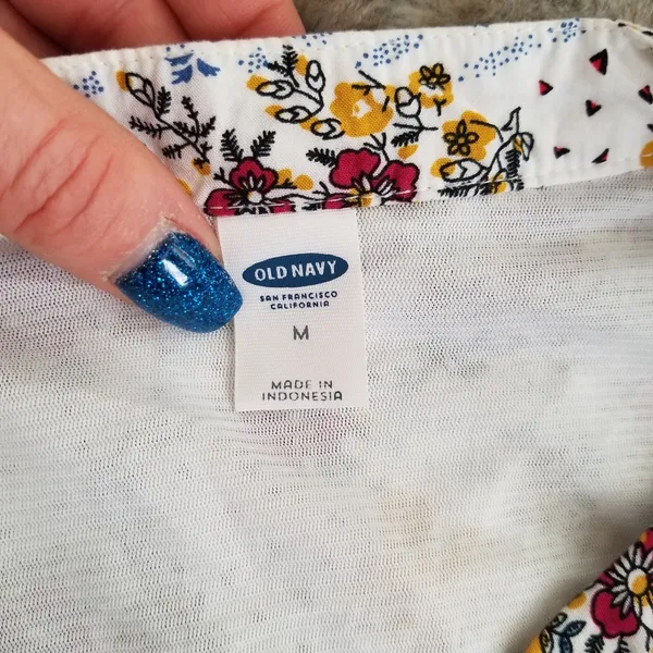Old Navy 3/4 Length Sleeve V-Neck Floral Dress - Image 4