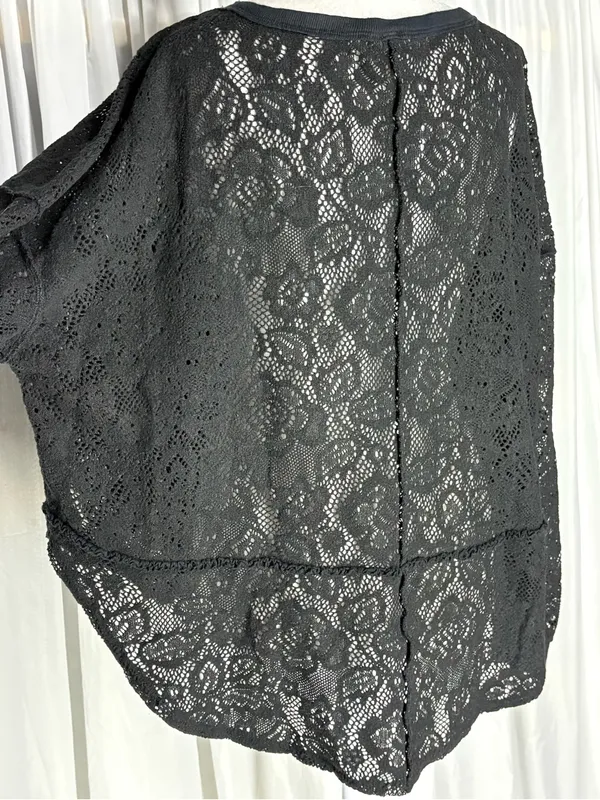 FREE PEOPLE Womens Top Not Cold In This Long Sleeve Soft Black Size S - Image 6