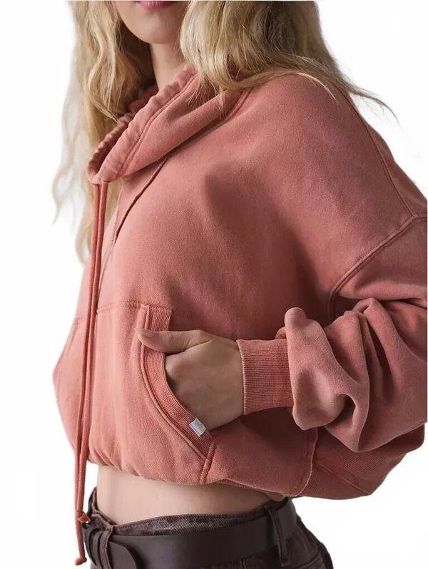 UO Out From Under Hear Me Out Drawstring Mockneck Pullover Urban Outfitters Med - Image 4