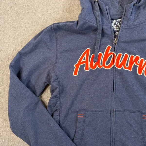 Auburn Tigers Campus Drive Women's Small Full Zip Hoodie Sweatshirt Side Ruched - Image 3