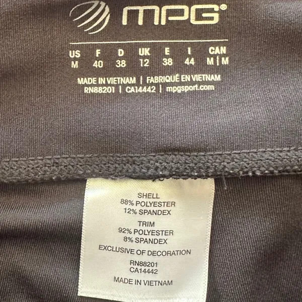 MPG Sport | Women's Black Gray Athletic‎ Workout Athleisure Biker Shorts, Size M - Image 4