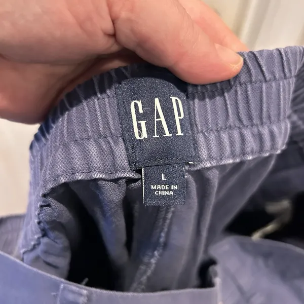 GAP Womens Blue Cotton Lyocell Utility Jogger Pants Size‎ L High Rise Minimalist - Image 6