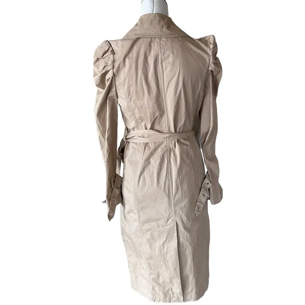 NWOT AVEC LES FILLES Puff Sleeve Belted Trench Coat Tan Camel - Image 9