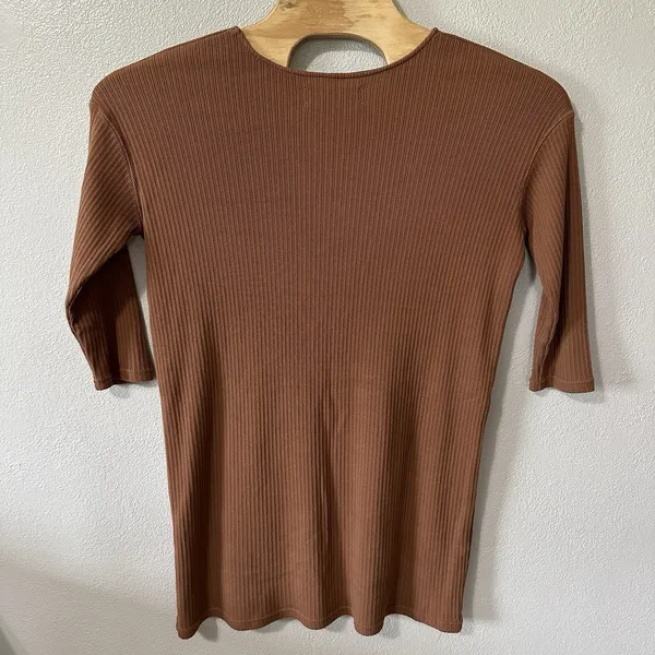 Free People FP Beach Size Medium‎ Phoenix Mini Dress Brown Tunic Ribbed Coverup - Image 3