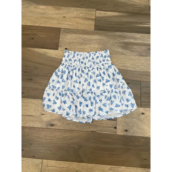 Altar’d State Skirt White Blue Floral Flowy Size L - Image 6