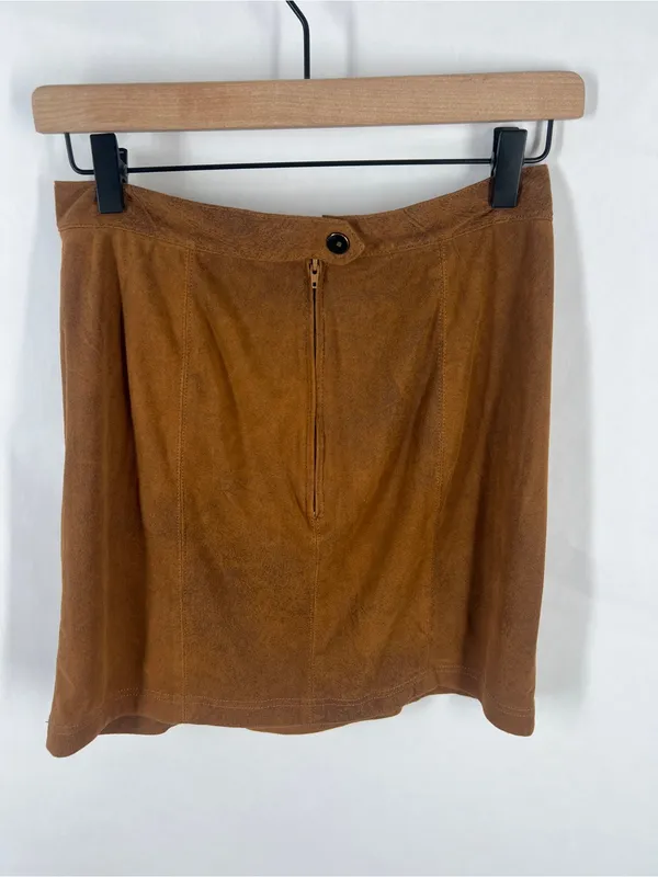 Free People Rumi Ruched Mini Skirt — Chestnut Brown - Image 6
